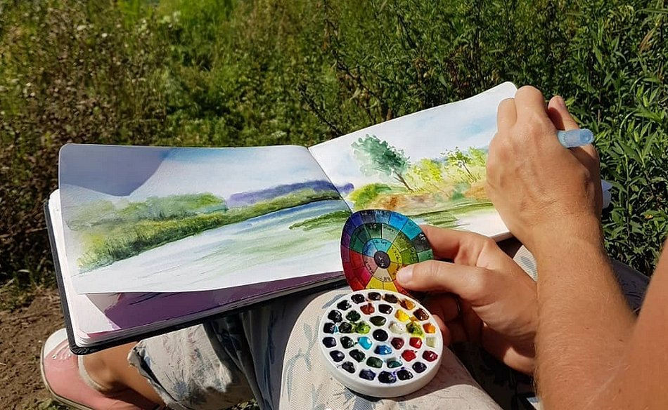 peindre à l'aquarelle en extérieur