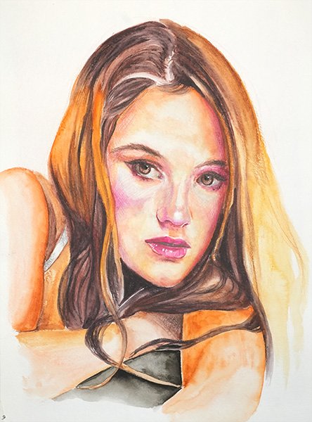 portrait crayons aquarellables