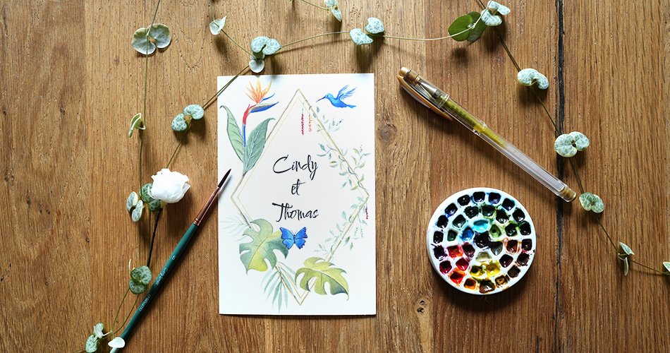 Peindre à l’aquarelle son faire-part de mariage : Mon expérience