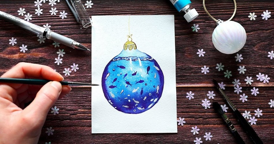 Idées/Tutoriels de cartes de Noël à l’aquarelle